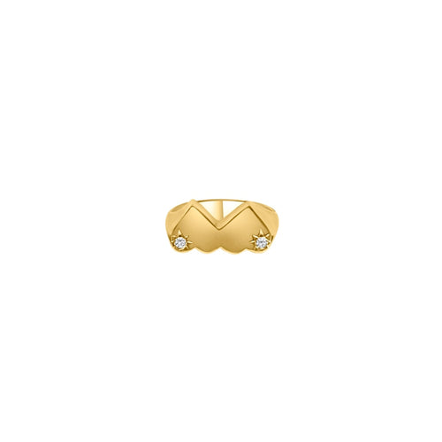 Cooper Jewelers 14kt Yellow Gold Double Heart With Diamond