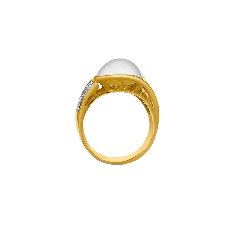 Cooper Jewelers 18kt Yellow Gold Pearl And Diamond Ring-