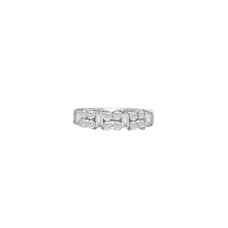 Cooper Jewelers.82 Carat Round And Baguette Cut 14kt White