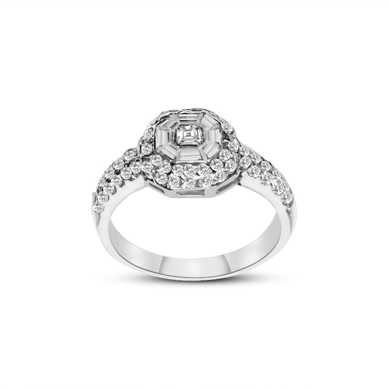 Cooper Jewelers Asscher Shape Combine Diamond Ring- R59