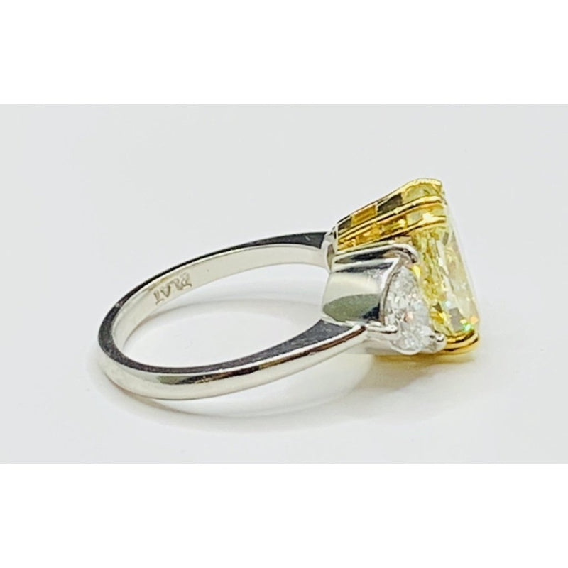 Cooper Jewelers Fancy Yellow Oval with Side Diamonds in