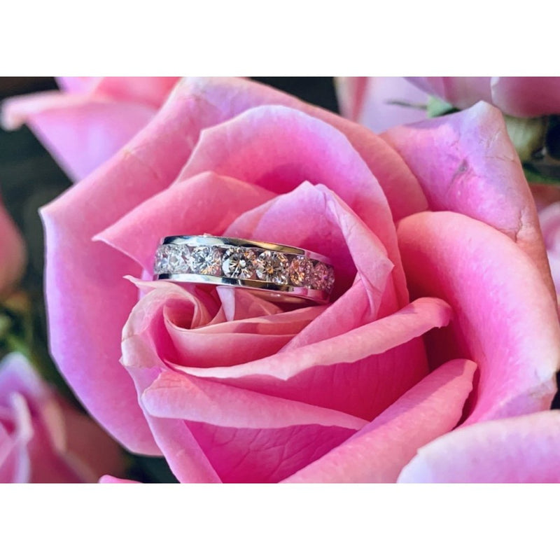 Cooper Jewelers Platinum Round Chanel Band R101